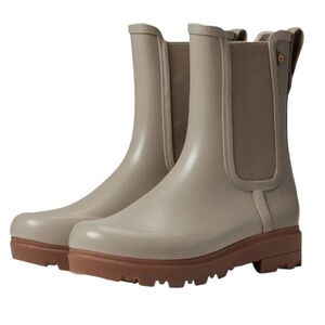 Bogs Holly Waterproof Taupe Chelsea Tall Boots Womens NEW